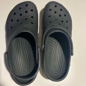 CROCS Classic Black Foam Clogs with Heel Strap